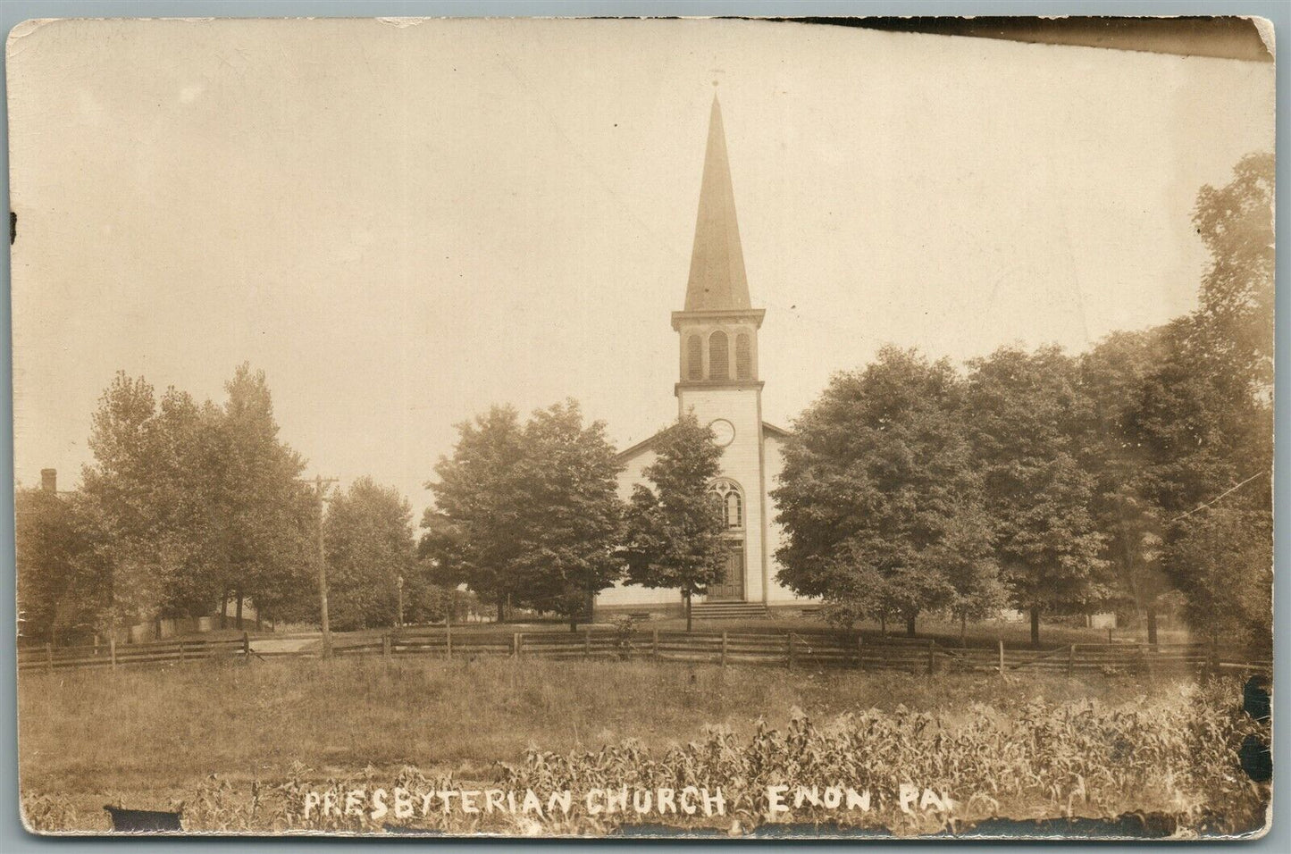 ENON PA PRESBYTERIAN CHURCH ANTIQUE REAL PHOTO POSTCARD RPPC
