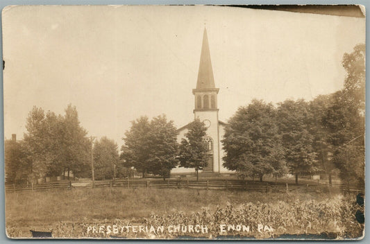 ENON PA PRESBYTERIAN CHURCH ANTIQUE REAL PHOTO POSTCARD RPPC