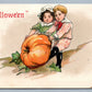 HALLOWEEN ANTIQUE EMBOSSED POSTCARD SIGNED H.B.G., SERIES 2214