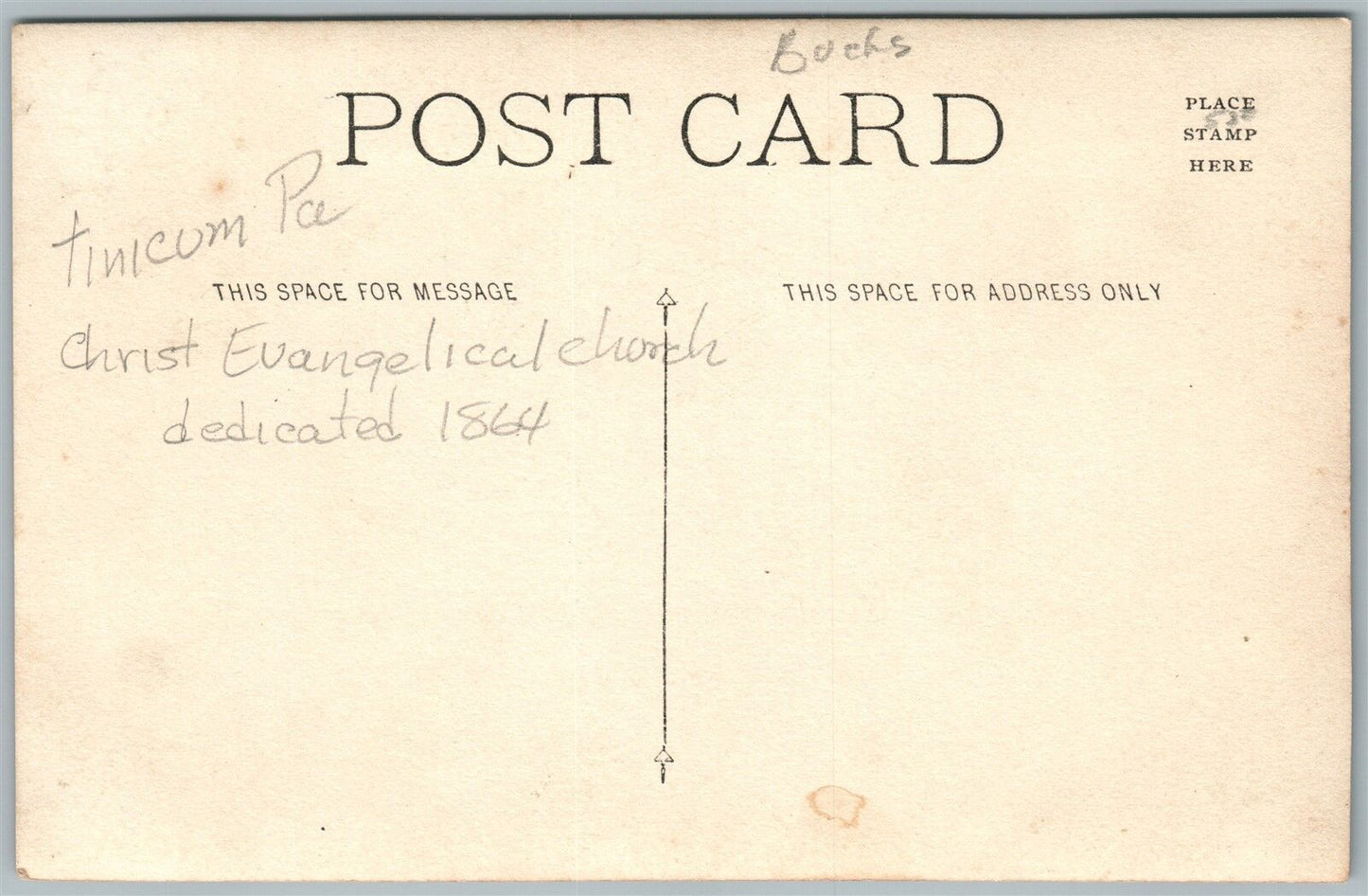 TINICUM BUCKS COUNTY PA CHRIST EV. CHURCH ANTIQUE REAL PHOTO POSTCARD RPPC