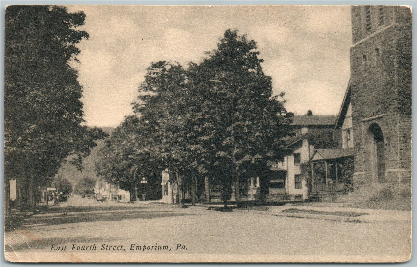 EMPORIUM PA EAST FOURTH STREET ANTIQUE POSTCARD