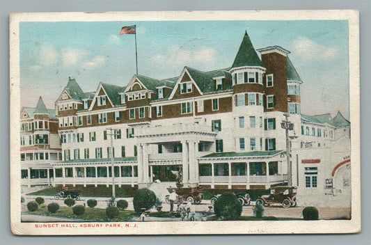 ASBURY PARK NJ SUNSET HALL ANTIQUE POSTCARD