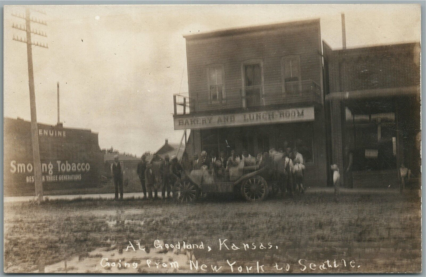 GOODLAND KS BAKERY & LUNCH ROOM ANTIQUE REAL PHOTO POSTCARD RPPC