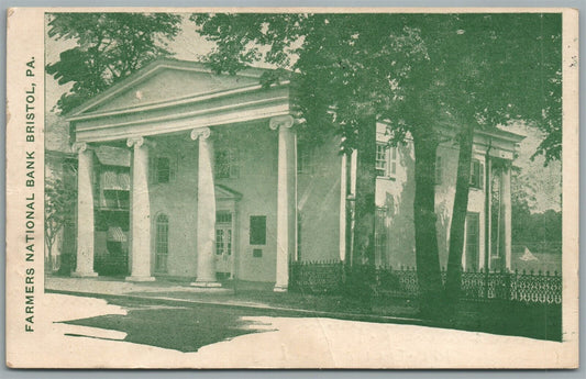BRISTOL PA FARMERS NATIONAL BANK ANTIQUE POSTCARD