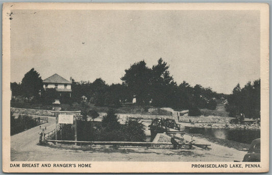 PROMISELAND PA DAM BREAST & RANGER'S HOME VINTAGE POSTCARD