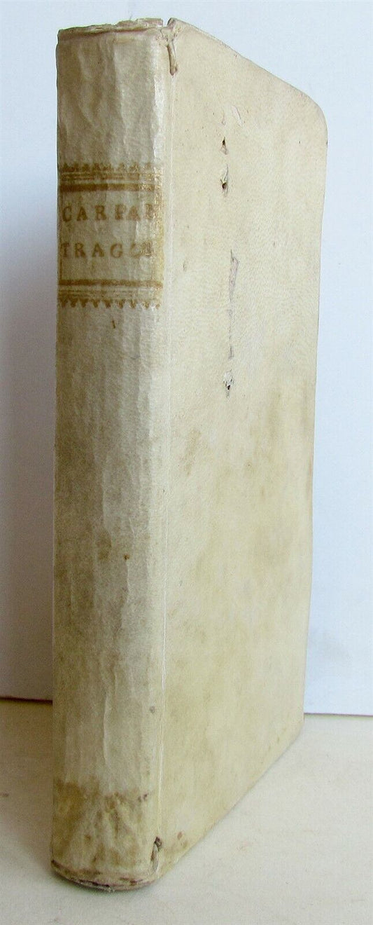 1705 Inter Arcades TYRRHI CREOPOLITAE TRAGOEDIAE J. Carpani VELLUM antique