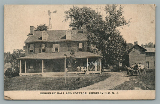RIEGELSVILLE NJ BERKELEY HALL & COTTAGE ANTIQUE POSTCARD