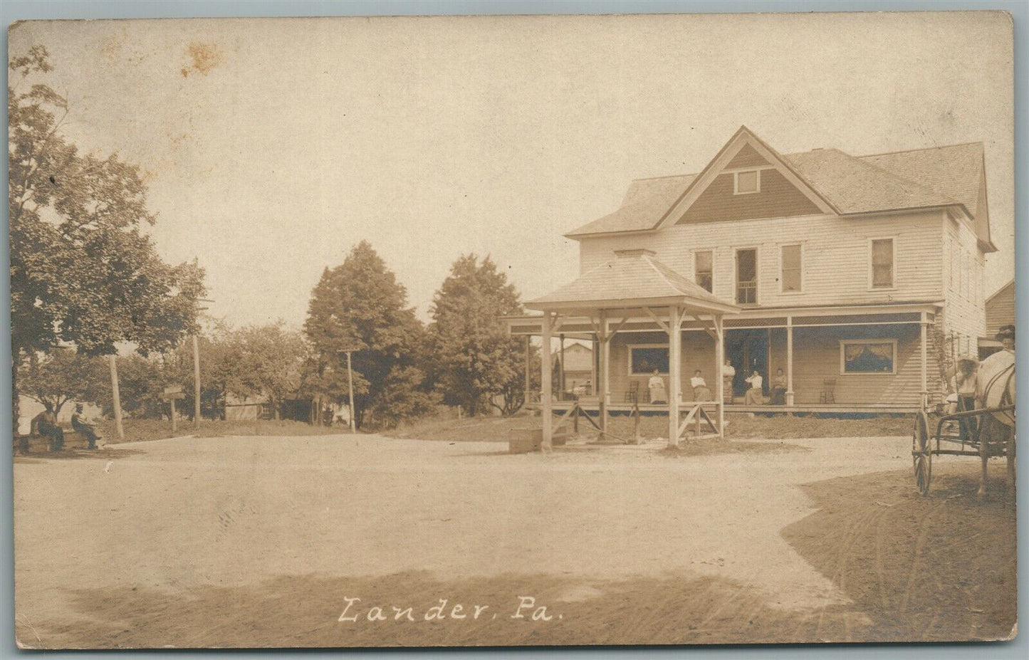 LANDER PA ANTIQUE REAL PHOTO POSTCARD RPPC