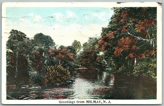 MILMAY NJ GREETINGS 1920 ANTIQUE POSTCARD