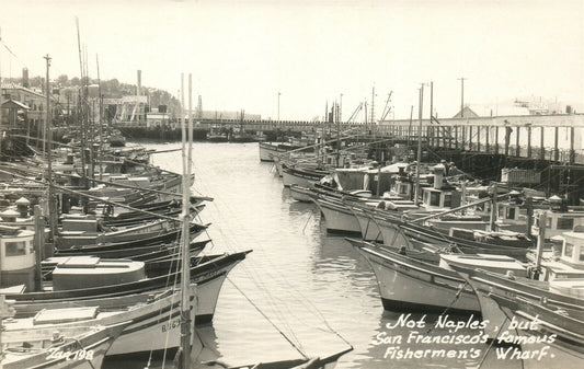 SAN FRANCISCO CA FISHERMEN'S WHARF VINTAGE REAL PHOTO POSTCARD RPPC