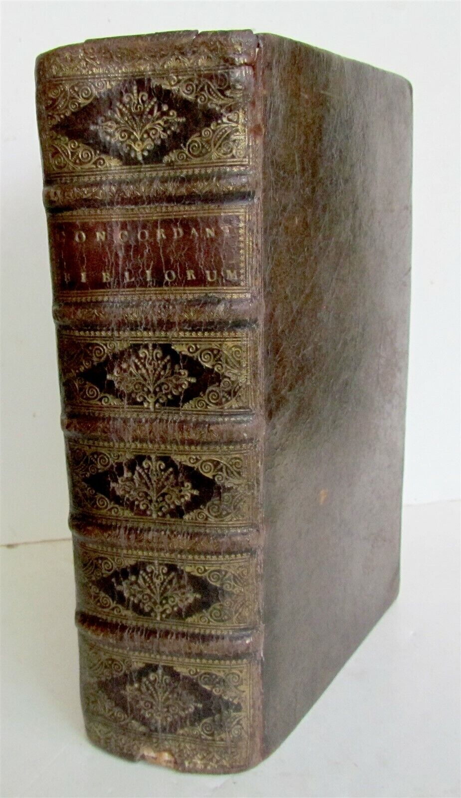 1684 Luca, F. Sacrorum Bibliorum LEATHER BINDING antique BIBLE CONCORDANCE