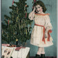 LITTLE GIRL w/ CHRISTMAS TREE 1906 ANTIQUE POSTCARD