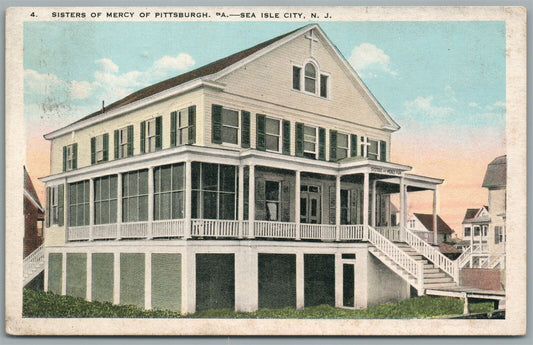 SEA ISLE CITY NJ SISTERS OF MERCY OF PITTSBURGH ANTIQUE POSTCARD