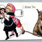 VALENTINE ANTIQUE POSTCARD by R. TUCK series 7 I ADORE YOU w/ DOG