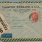 BRAZIL to XCHICAGO USA 1941 WWII VINTAGE COVER w/ STAMP & EXAMINER CANCEL