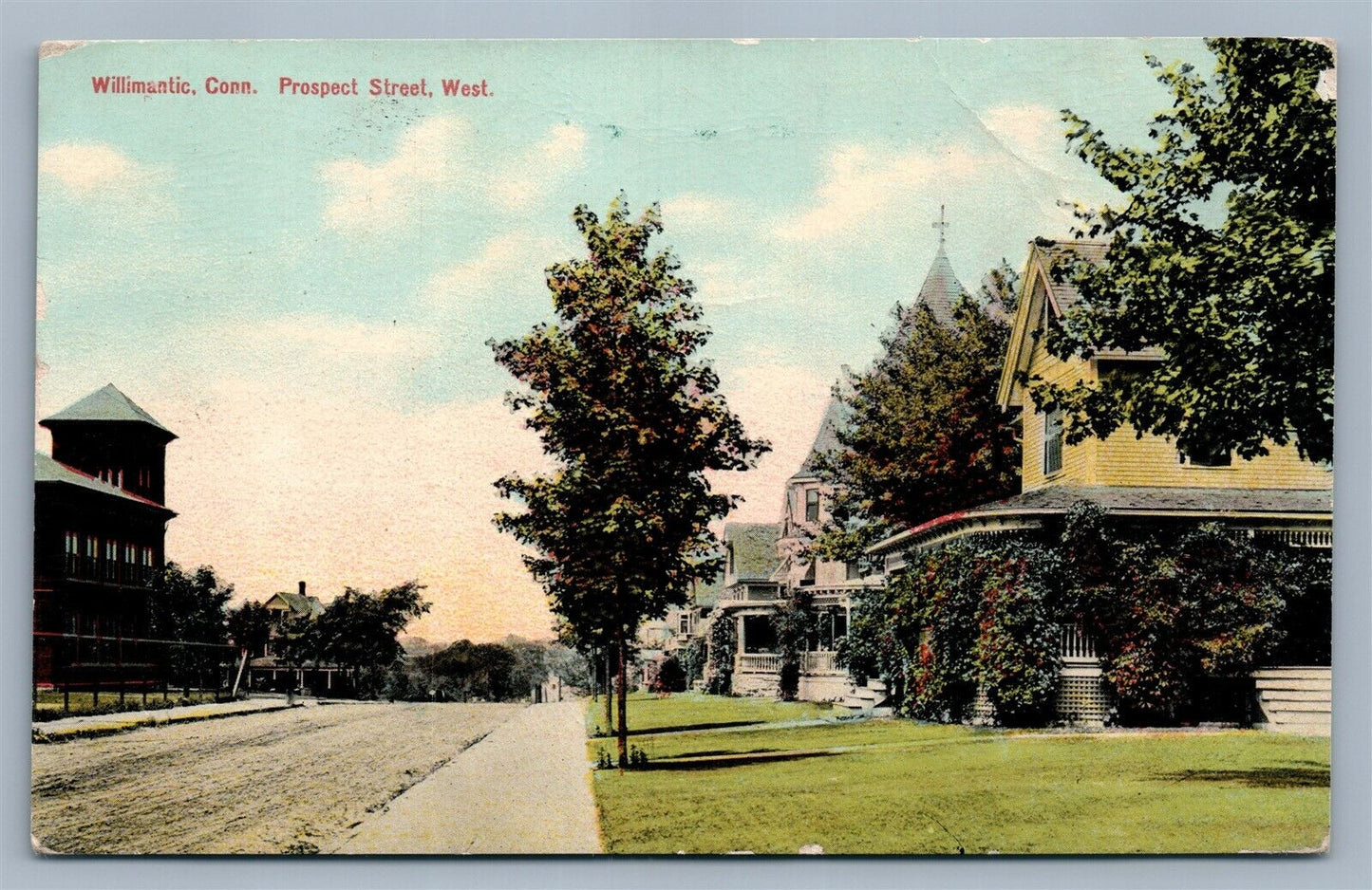 WILLIMANTIC CT PROSPECT STREET ANTIQUE POSTCARD