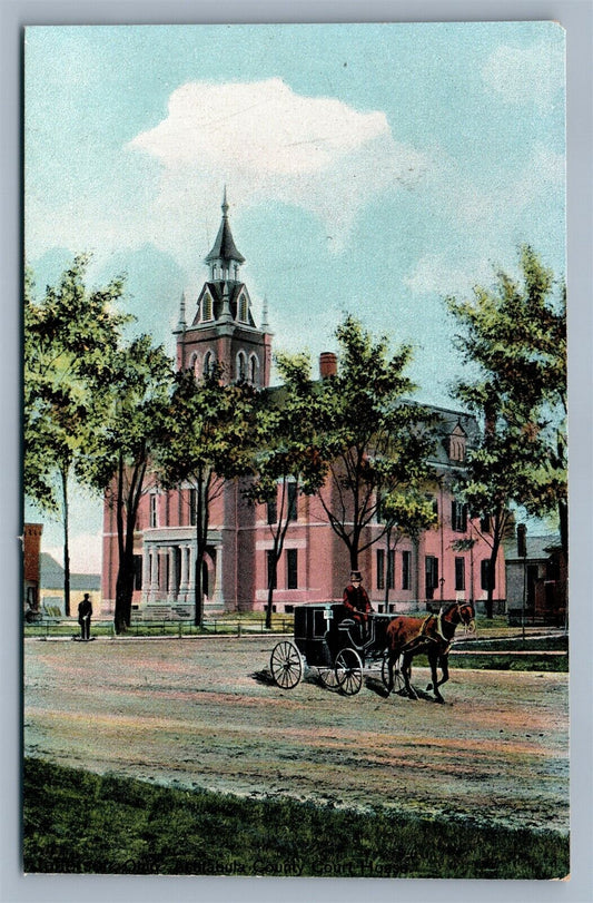 JEFFERSON OH ASHTABULA COUNTY COURT HOUSE ANTIQUE POSTCARD