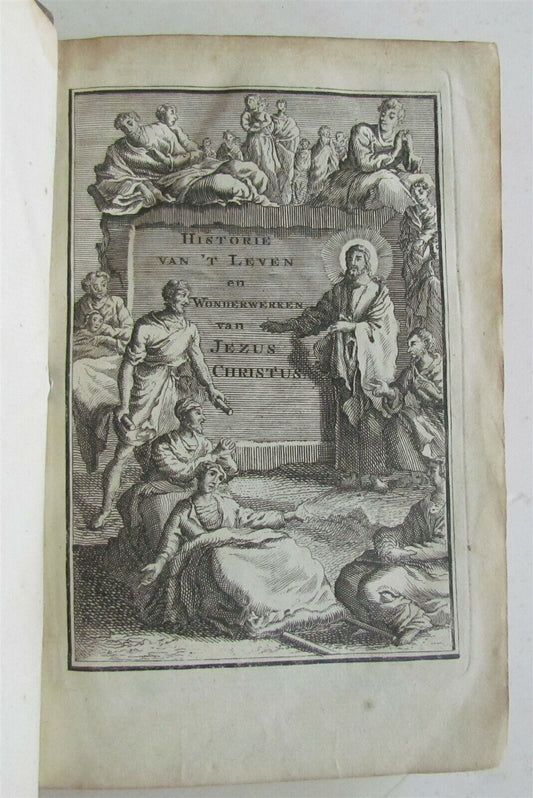 1741 ILLUSTRATED JESUS WONDERS HISTORY by A. CALMET ANTIQUE in DUTCH w/ MAP