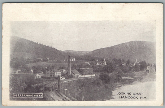 HANCOCK NY LOOKING EAST ANTIQUE PRIVATE MAILING POSTCARD