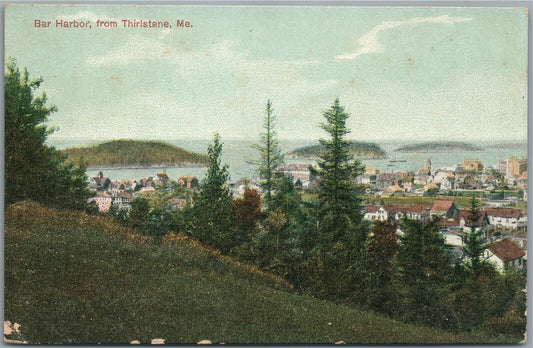 BAR HARBOR FROM THIRLSTANE ME ANTIQUE POSTCARD