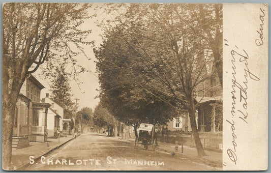 MANHEIM PA S. CHARLOTTE STREET ANTIQUE REAL PHOTO POSTCARD RPPC