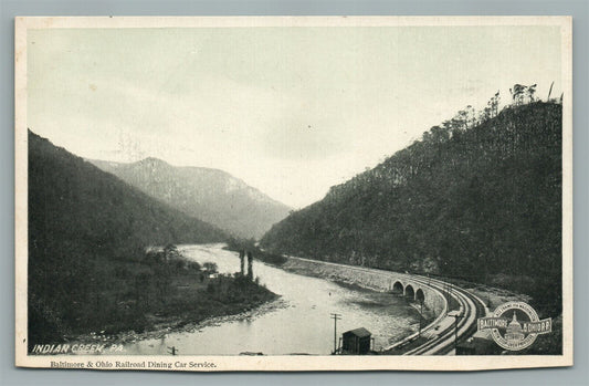 INDIAN CREEK PA RAILROAD TRACKS ANTIQUE POSTCARD