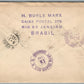 BRAZIL to NEW YORK USA via AEREA REGISTRADO VINTAGE COVER w/ STAMPS