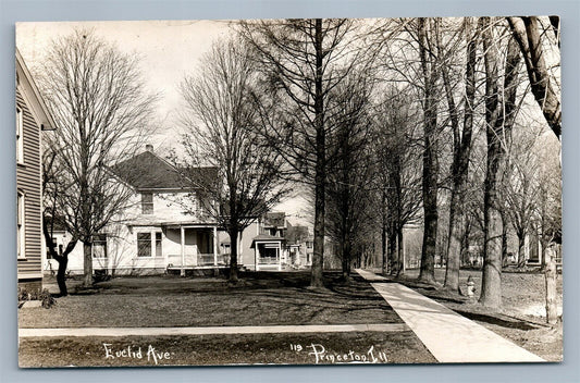 PRINCETON IL EUCLID AVENUE SCENE ANTIQUE REAL PHOTO POSTCARD RPPC