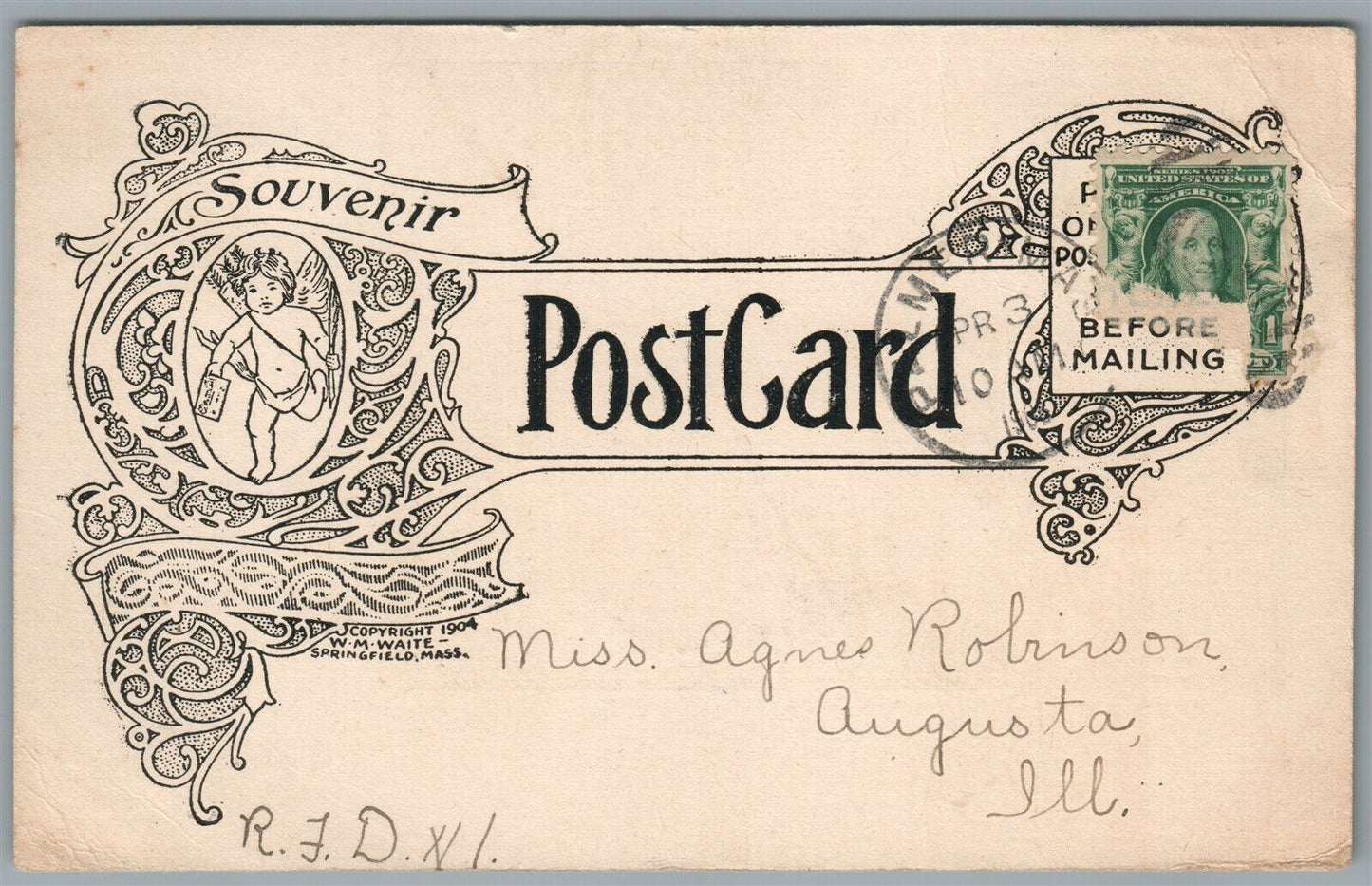 PALMER MA UNIVERSILIST CHURCH ANTIQUE POSTCARD
