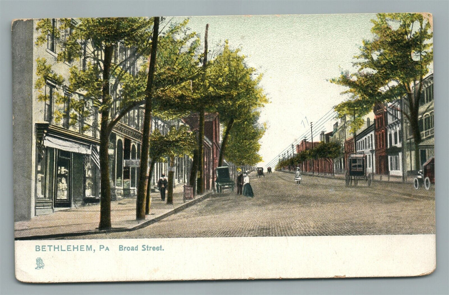 BETHLEHEM PA BROAD STREET ANTIQUE POSTCARD