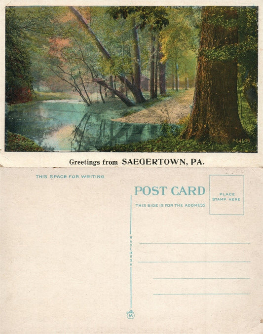 SAEGERTOWN PA GREETINGS VINTAGE POSTCARD