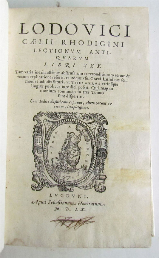 1560 GREEK & ROMAN ANTIQUITIES & MUSIC antique Lectionum antiquarum libri XXX