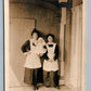 HOUSEKEEPERS w/ LARGE DOLL ANTIQUE REAL PHOTO POSTCARD RPPC