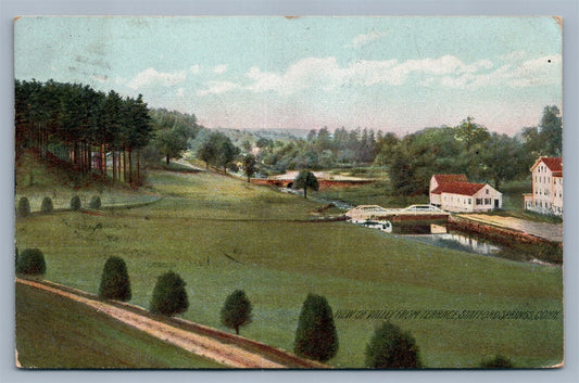 STAFFORD SPRINGS CT VIEW OF VALLEY FROM TERRACE ANTIQUE POSTCARD