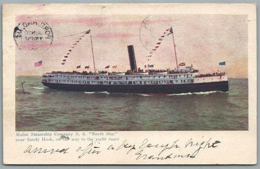 MAINE STEAMSHIP COMPANY SS NORTH STAR ANTIQUE POSTCARD