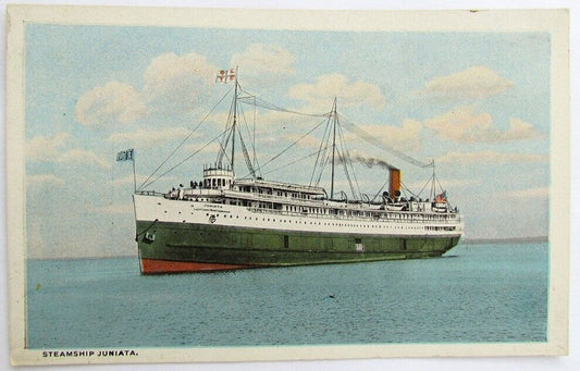 ANTIQUE POSTCARD STEAMSHIP JUNIATA