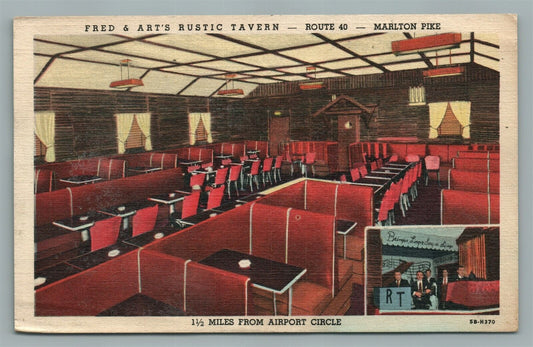 SO. MERCHANTVILLE NJ FRED & ART'S RUSTIC TAVERN VINTAGE POSTCARD