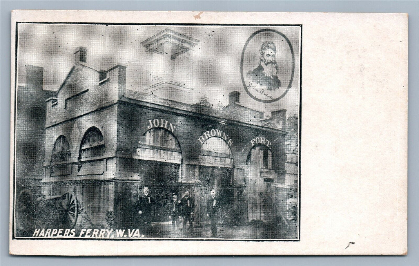 HARPERS FERRY WV JOHN BROWN'S FORT ANTIQUE POSTCARD