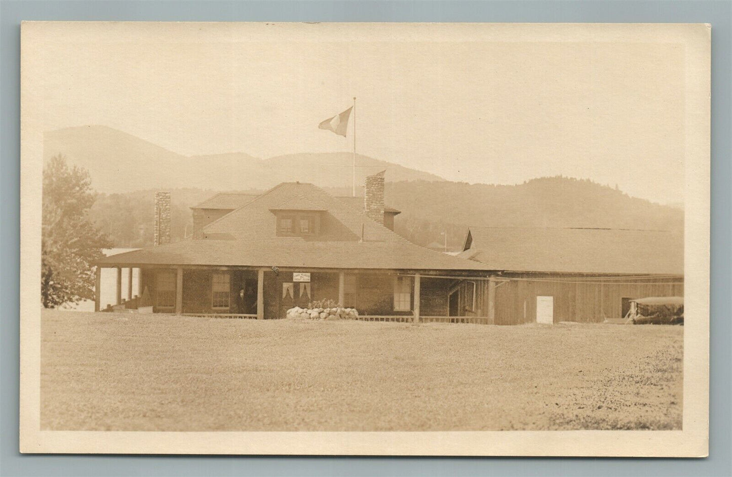 LAKE PLACID NY YACHT CLUB ANTIQUE REAL PHOTO POSTCARD RPPC