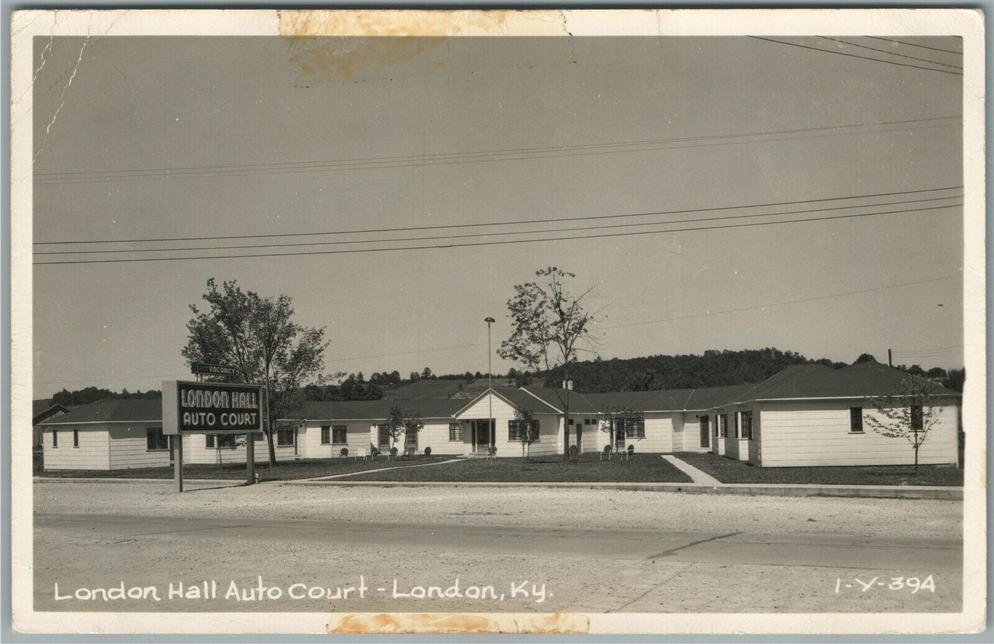 LONDON HALL AUTO COURT KY VINTAGE REAL PHOTO POSTCARD RPPC