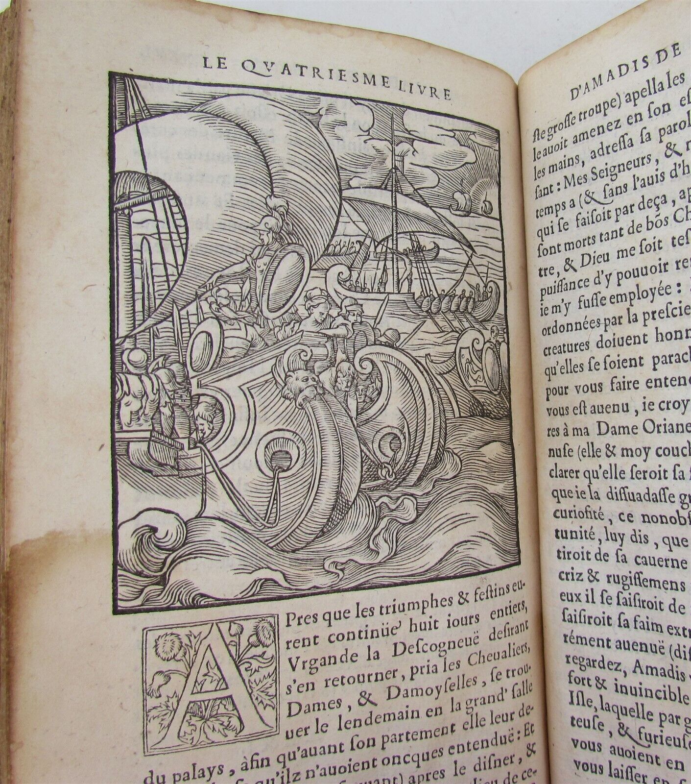 1555 illustrated LE TROISIESME LIVRE D'AMADIS DE GAVLE antique RARE 16th CENTURY