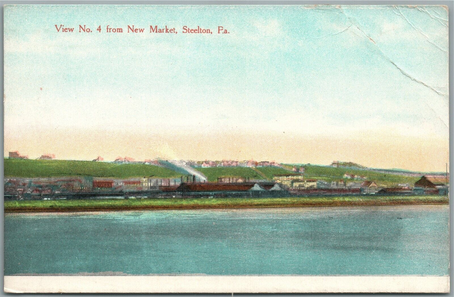 STEELTON PA VIEW FROM NEW MARKET ANTIQUE POSTCARD