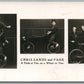 BICYCLE CIRCUS CHRIS SANDS & PAGE CYCLISTS ANTIQUE REAL PHOTO POSTCARD RPPC