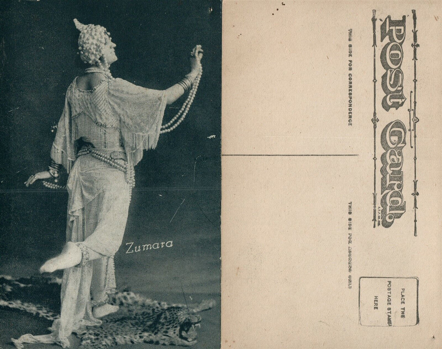 DANCER ZUMARA ANTIQUE POSTCARD