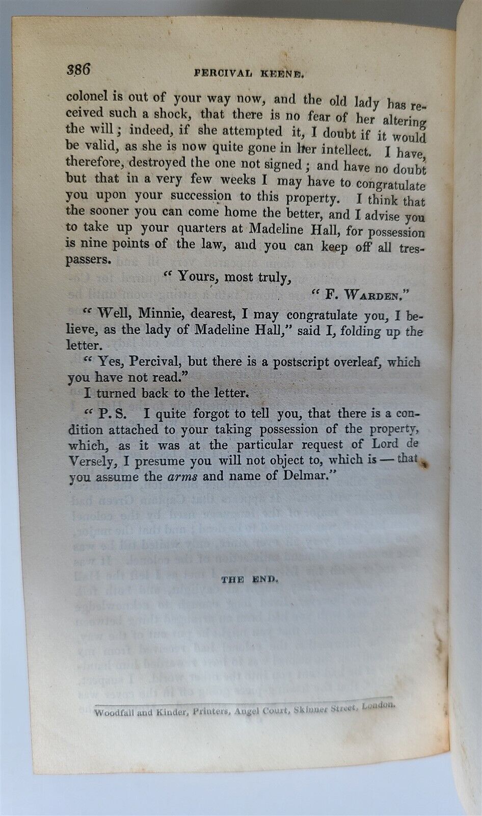 1856 PERCIVAL KEENE by CAPT. MARRAYT antique adventure novel