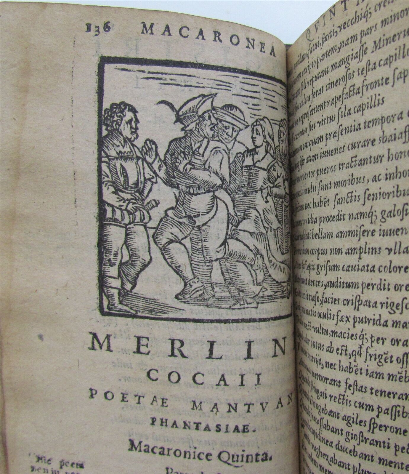 1581 ILLUSTRATED MACARONIC POETRY MERLINI COCAII antique 16th CENTURY RARE