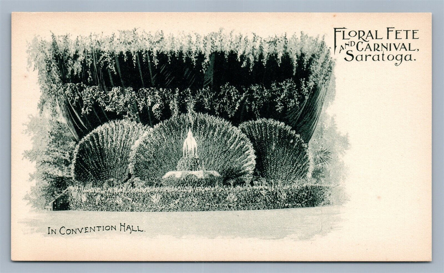 SARATOGA NY FLORAL FETE & CARNIVAL PRIVATE MAILING CARD 1898 ANTIQUE POSTCARD