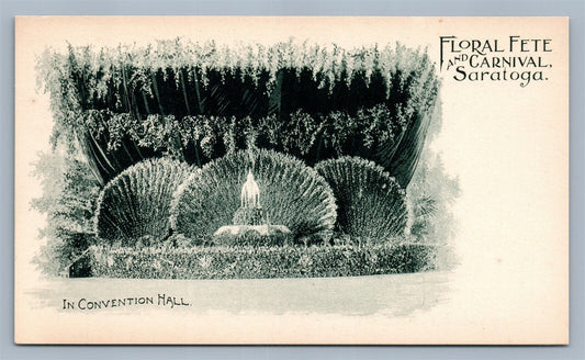 SARATOGA NY FLORAL FETE & CARNIVAL PRIVATE MAILING CARD 1898 ANTIQUE POSTCARD