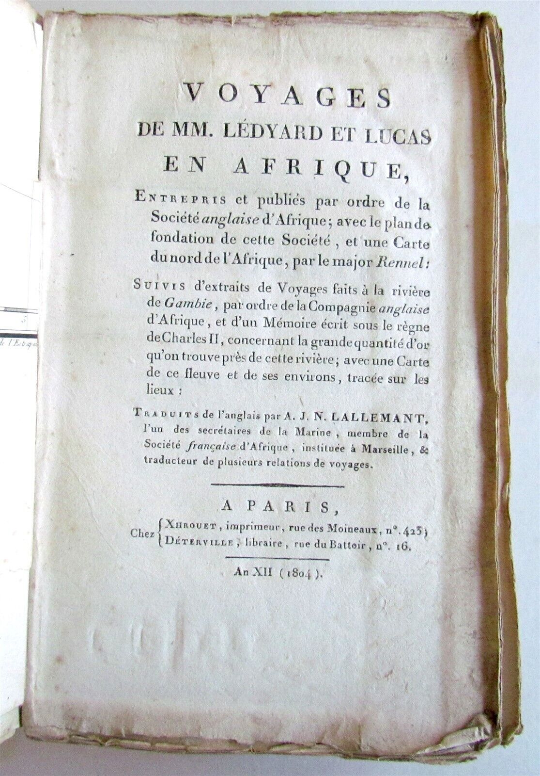 1804 TRAVELS of Ledyard & Lucas in Africa antique w/ MAPS Voyages de MM. Lédyard