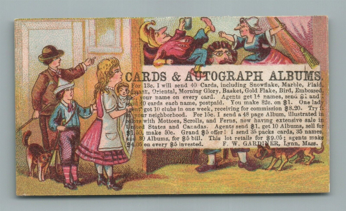 LYNN MA CARDS & AUTOGRAPH ALBUMS ADVERTISING ANTIQUE TRADE CARD